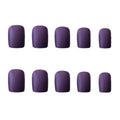 Matte Purple False Fingernails Full Cover Fake Nails Artificial False Nails Tips Nail Art