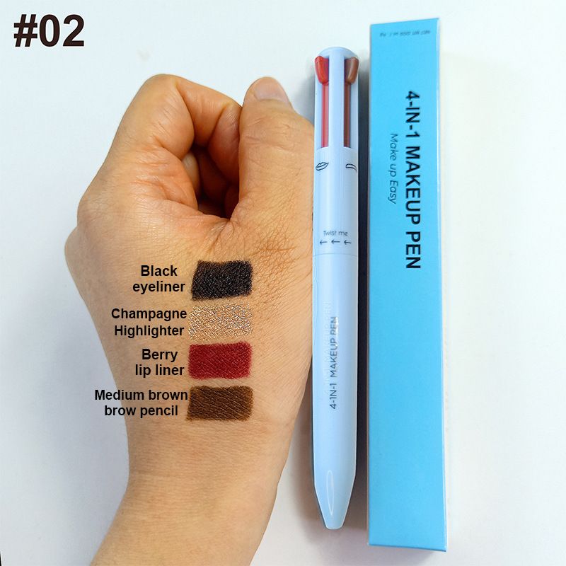 4 Color Lip Liner Highlighter Eyeliner And Eyebrow Pencil 4in1 makeup pen