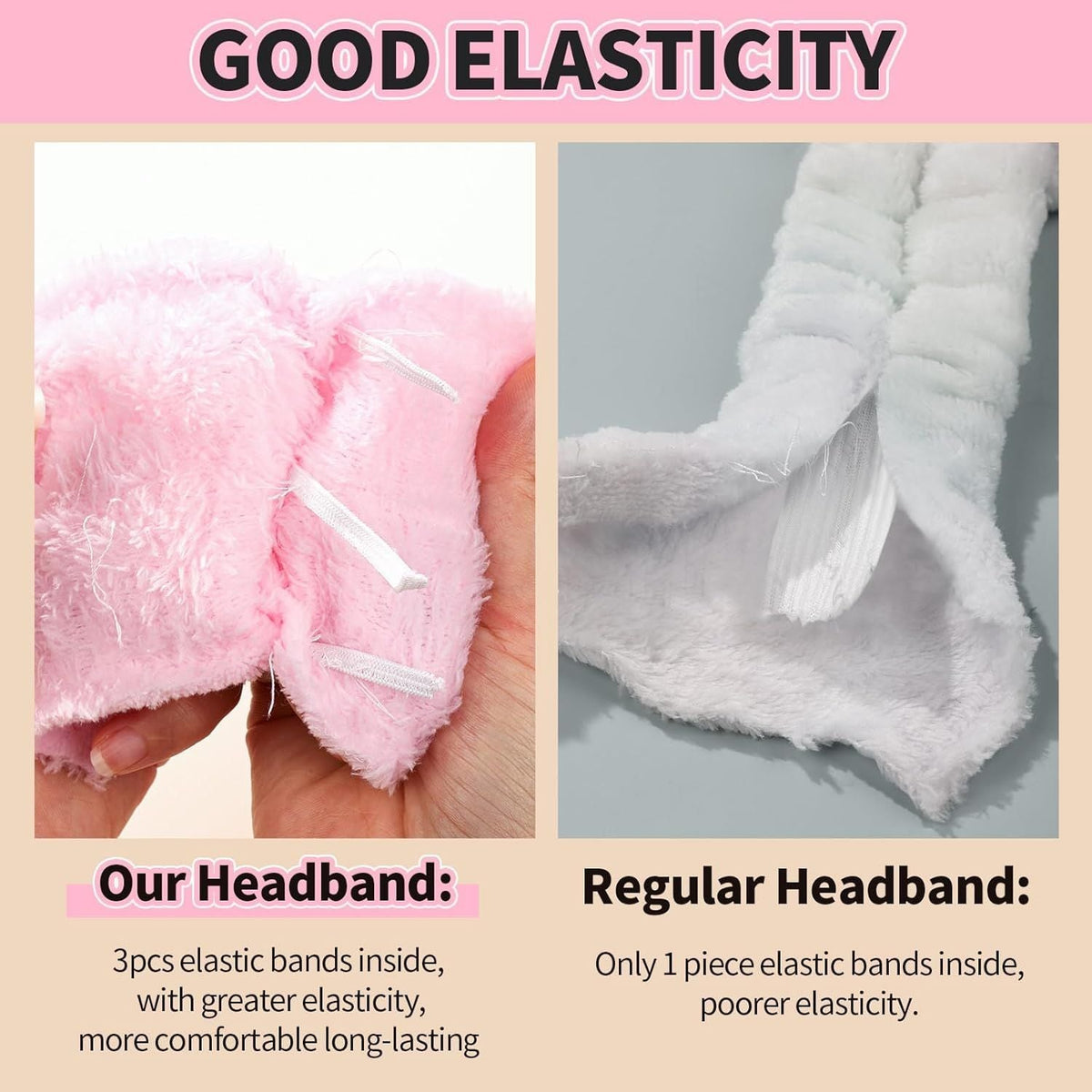 Spa Headband, 6pcs Makeup Headbands and Hair Scrunchies, Bow Skin Care Headband for Washing Face for Teen Girls Women, Easter Basket Valentines Gifts for Girls, Black & White & Gray
