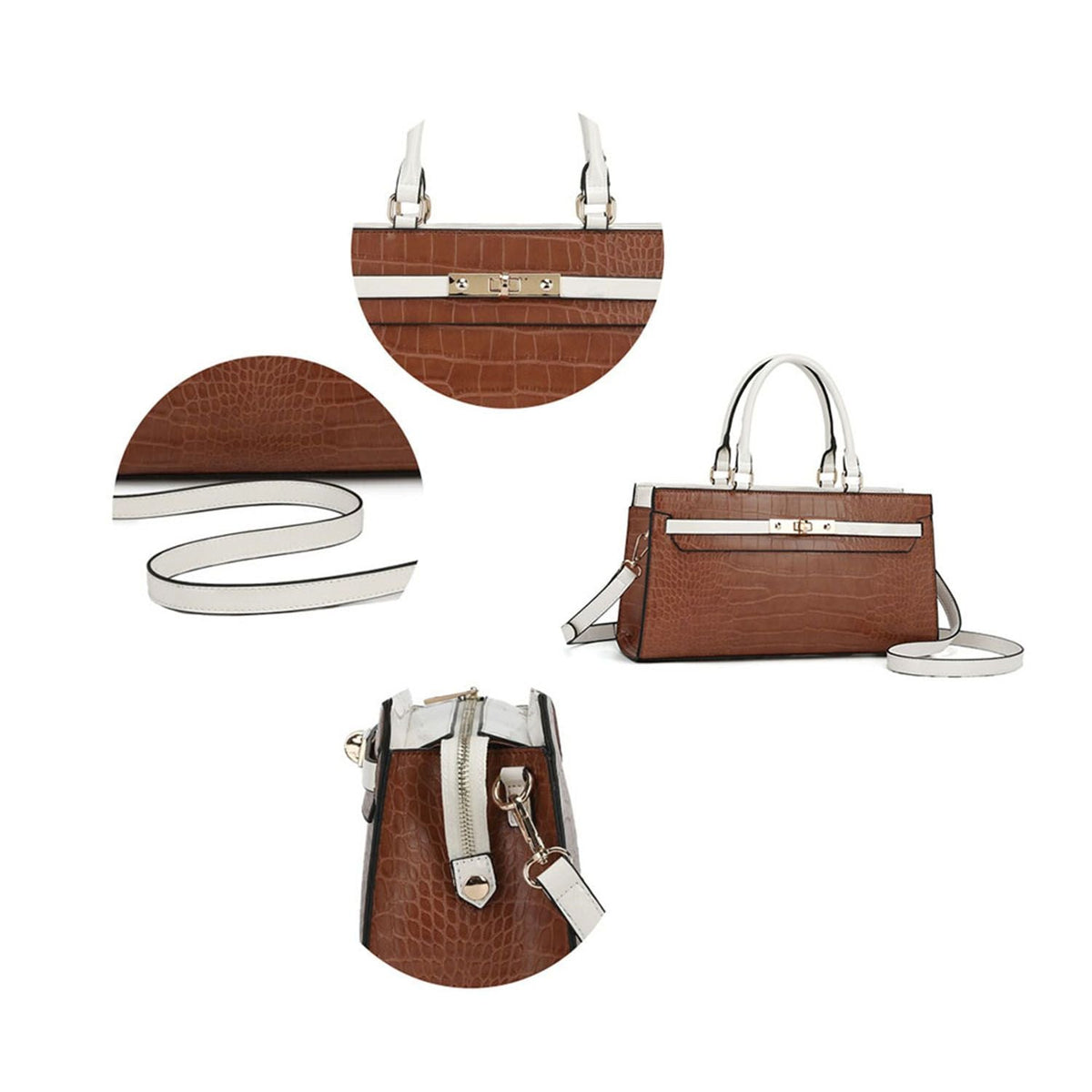 MKF Collection Colby Satchel Bag Stylish Vegan Leather Elegant Purse by Mia K