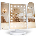 Makeup Mirror, Vanity Mirror with Lights, 2X/3X/10X Magnification, Touch Control, Trifold, Dual Power Supply, Gifts Mothers Day for Mom,Gifts for Women, Wife, Girls,Dorm Room Essentials