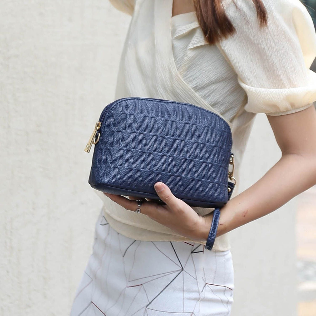 MKF Collection Edelyn embossed M Signature Four PCS Tote Set by Mia k