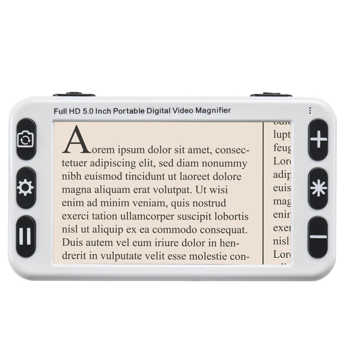 Portable Digital Magnifier, 5-inch HD Electronic Video Magnifier for Low Version, 2X - 48X Electronic Reading Aid with 13MP Near & Far Dual Lens, 26 Color Mode, AV/HDMI Output & Foldable Handle