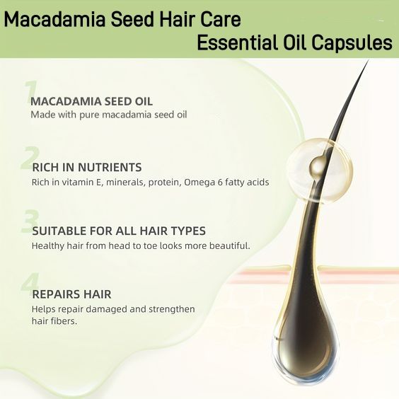 ELMOOSA Shine & Soft Hair Care Oil Capsules,Hair Vitamins Completes Daily Haircare /Enriched With Camellia Oil And A Variety Of Essential Oils
