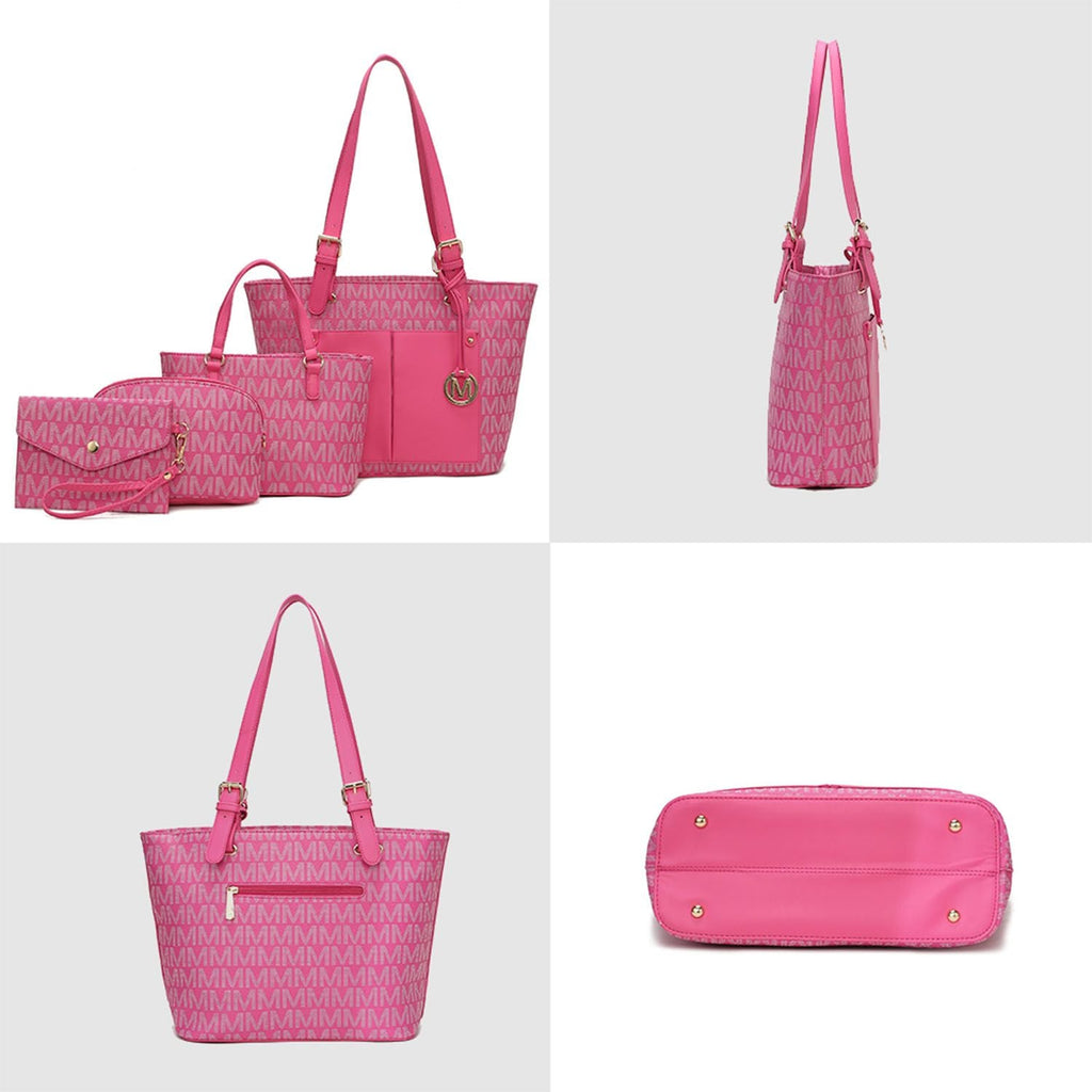 MKF Collection Havenly Signature Vegan Leather Women Tote Bag, Mini Tote Bag, Pouch and Wallet by Mia K