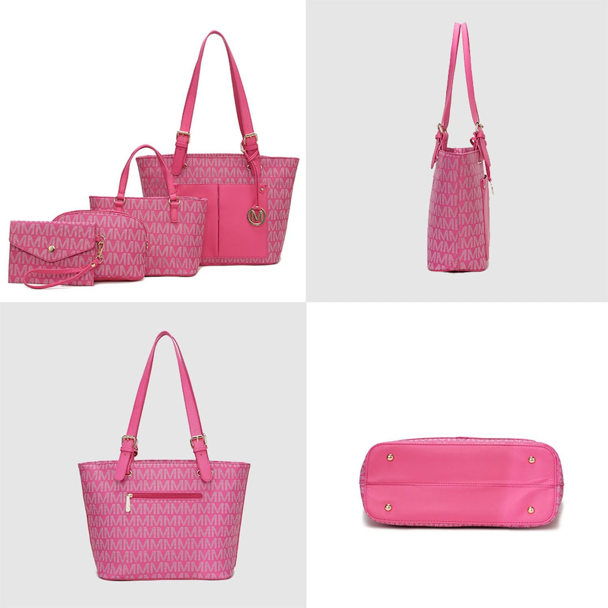 MKF Collection Havenly Signature Vegan Leather Women Tote Bag, Mini Tote Bag, Pouch and Wallet by Mia K