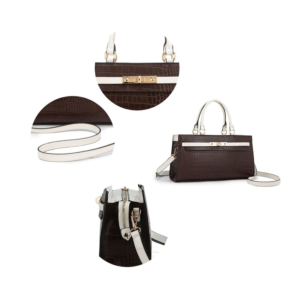 MKF Collection Colby Satchel Bag Stylish Vegan Leather Elegant Purse by Mia K