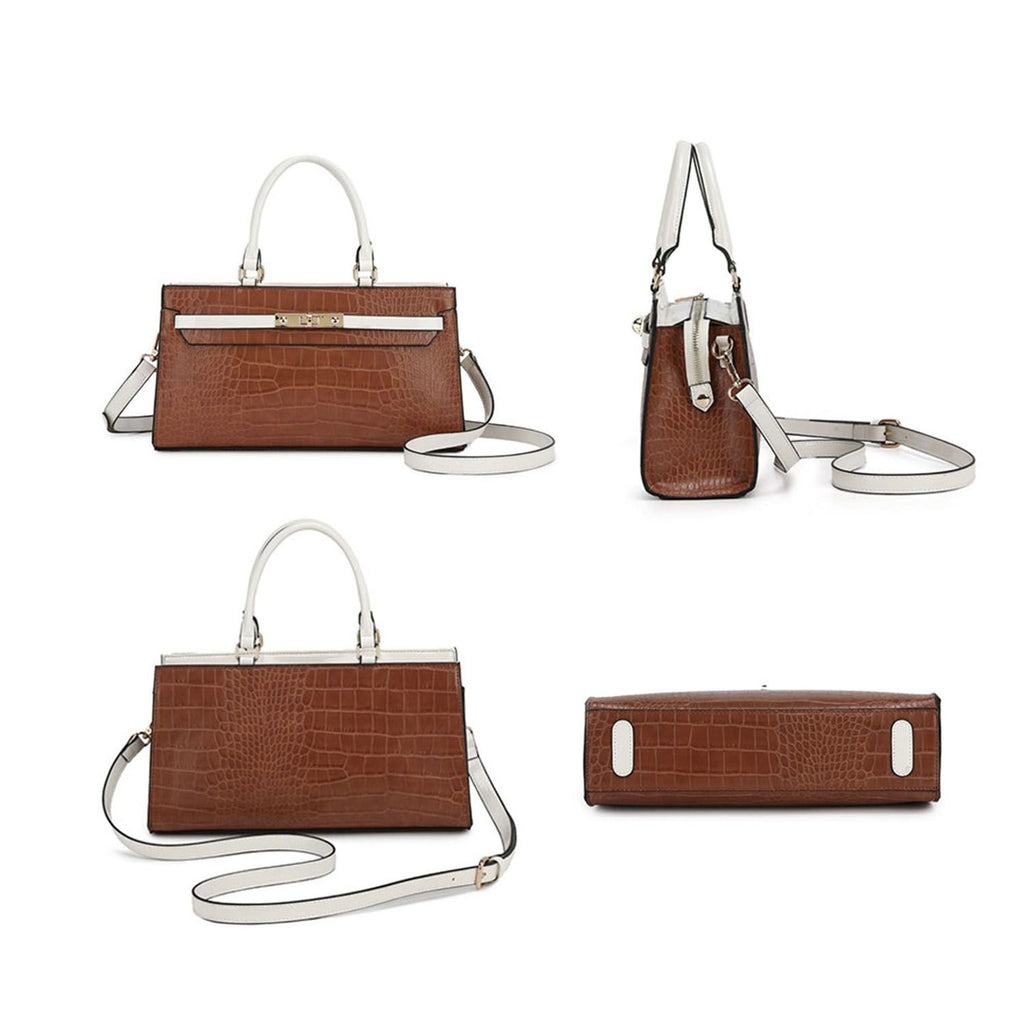 MKF Collection Colby Satchel Bag Stylish Vegan Leather Elegant Purse by Mia K