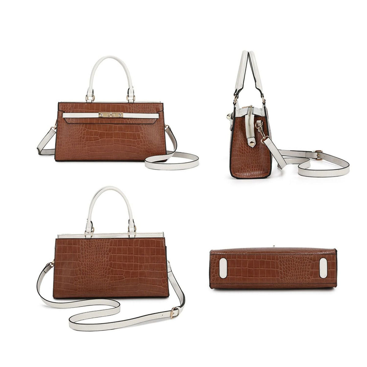 MKF Collection Colby Satchel Bag Stylish Vegan Leather Elegant Purse by Mia K