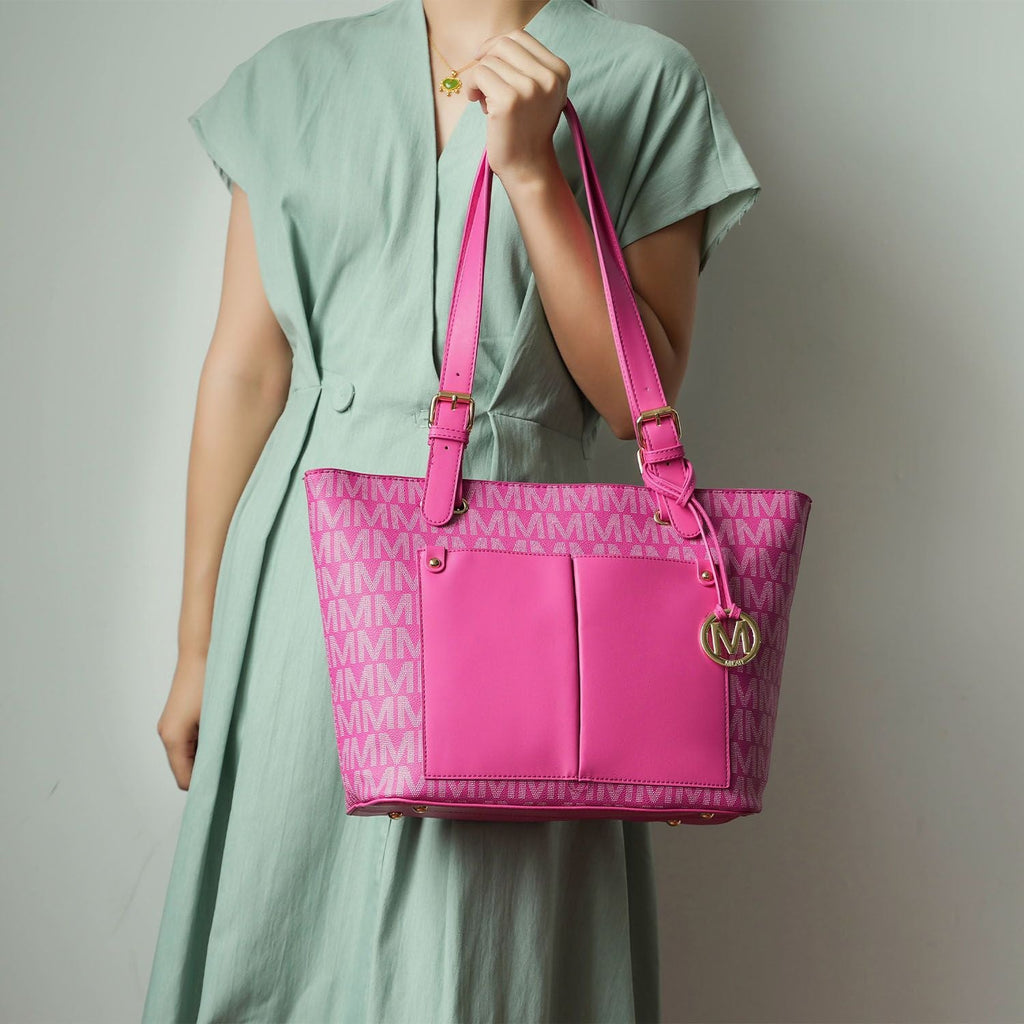 MKF Collection Havenly Signature Vegan Leather Women Tote Bag, Mini Tote Bag, Pouch and Wallet by Mia K
