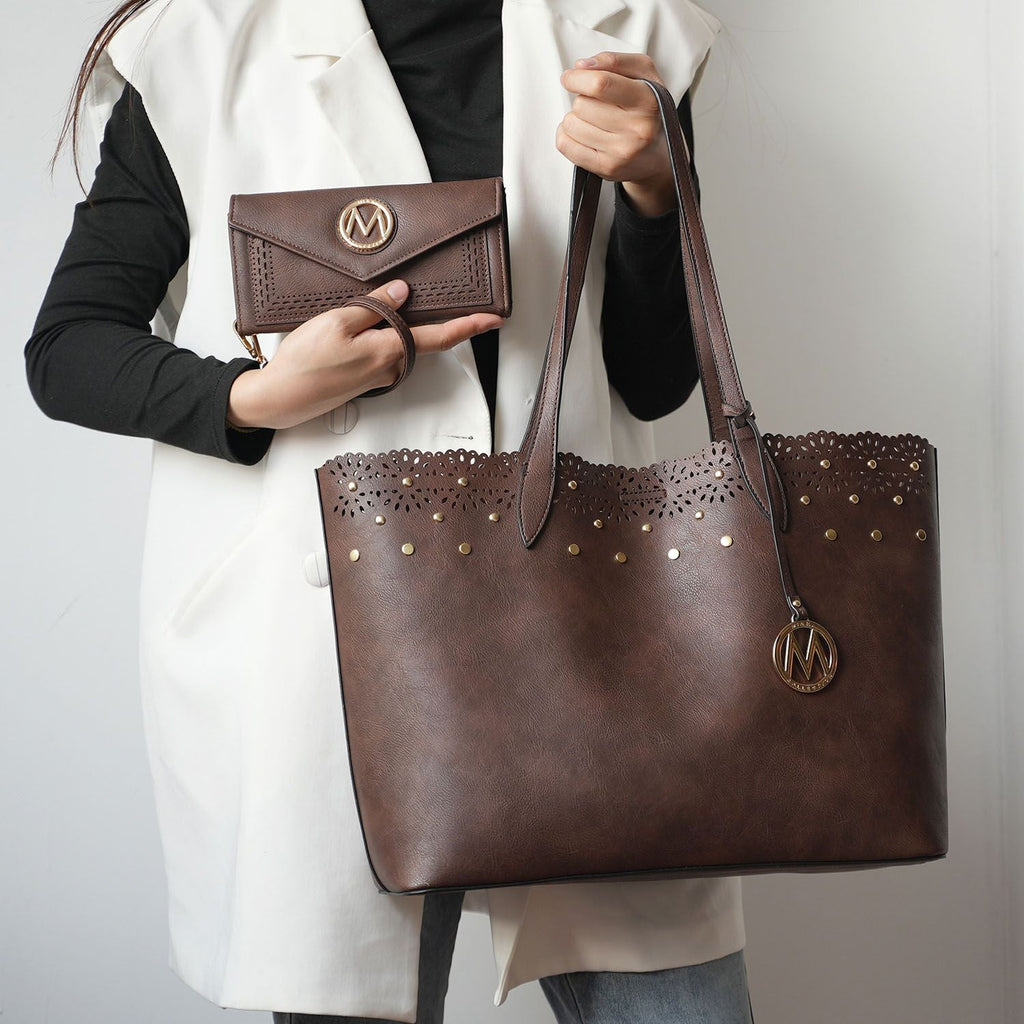 MKF Collection Mariahna 3 PCS Shopper Tote, Cross and Wallet Handbag by Mia K