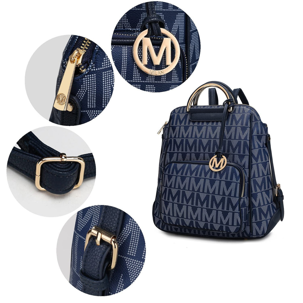MKF Collection Cora Milan M Signature Trendy Backpack by Mia k
