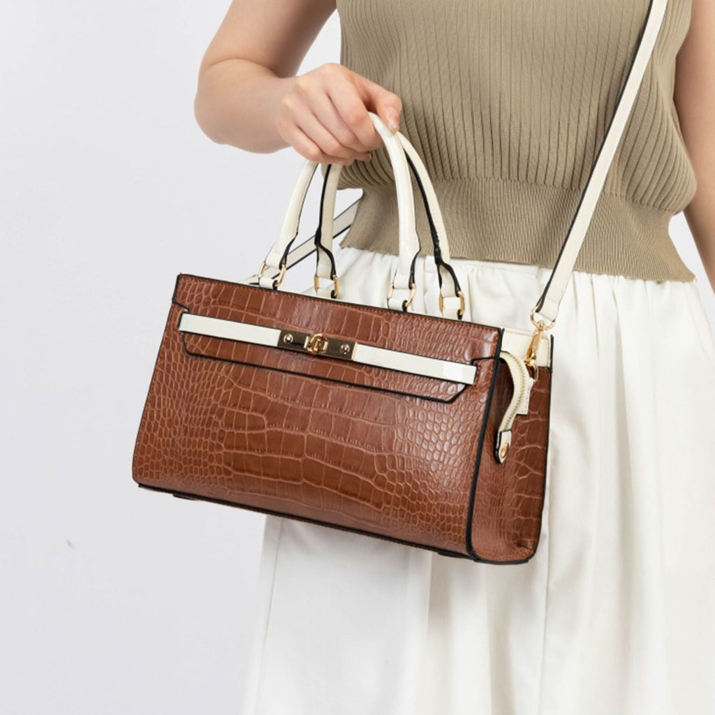 MKF Collection Colby Satchel Bag Stylish Vegan Leather Elegant Purse by Mia K