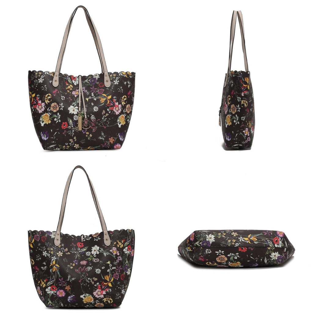 MKF Collection Danielle Reversible Shopper Tote Bag Crossbody Pouch by Mia K