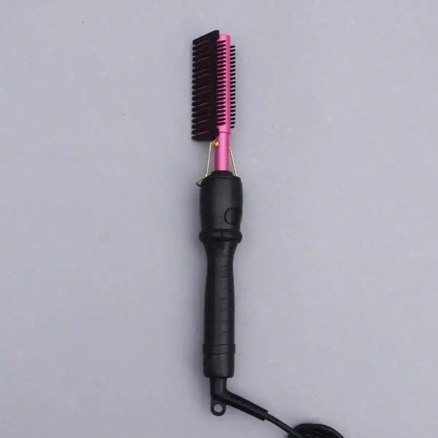 Electric Hair Straightening Brush 2 in 1 Styling Comb for Straightening and Curling Wet Dry and Synthetic Hair