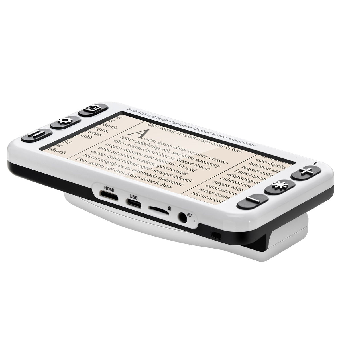 Portable Digital Magnifier, 5-inch HD Electronic Video Magnifier for Low Version, 2X - 48X Electronic Reading Aid with 13MP Near & Far Dual Lens, 26 Color Mode, AV/HDMI Output & Foldable Handle