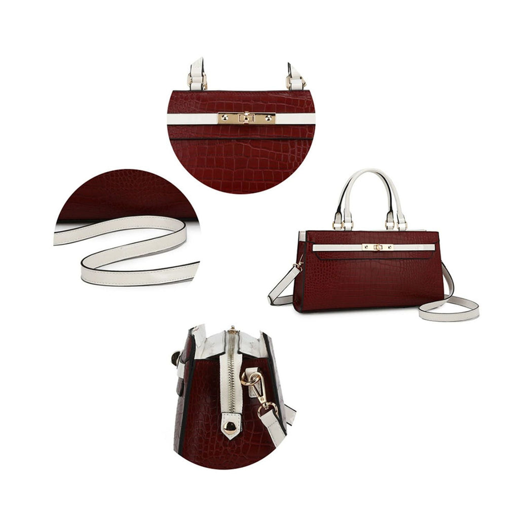 MKF Collection Colby Satchel Bag Stylish Vegan Leather Elegant Purse by Mia K