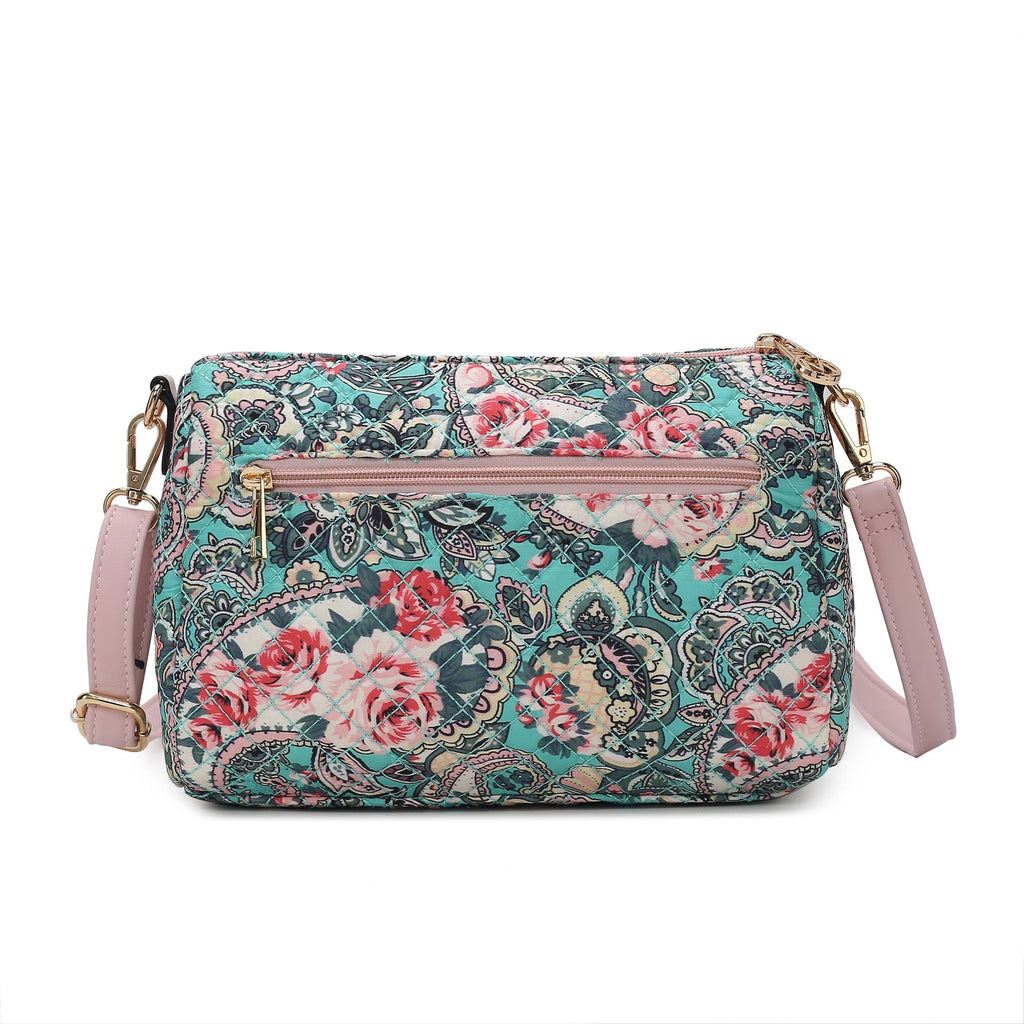 MKF Collection Rosalie Cotton Botanical Pattern Women Shoulder Handbag by Mia k