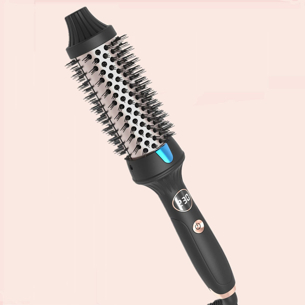 1.5 Inch Heated Brush Ceramic Curling Iron Volumizing Brush Heating Round Brush Travel Hair Curler Comb Professional Styling Round Brushes