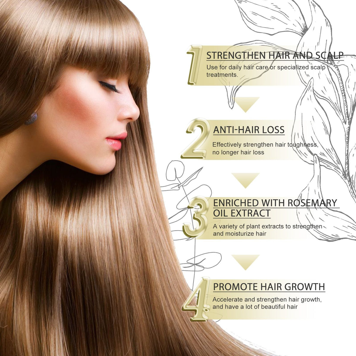 EELHOE Rosemary Essential Oil For Hair Care, Gentle And Nourishing Hair Care Oil