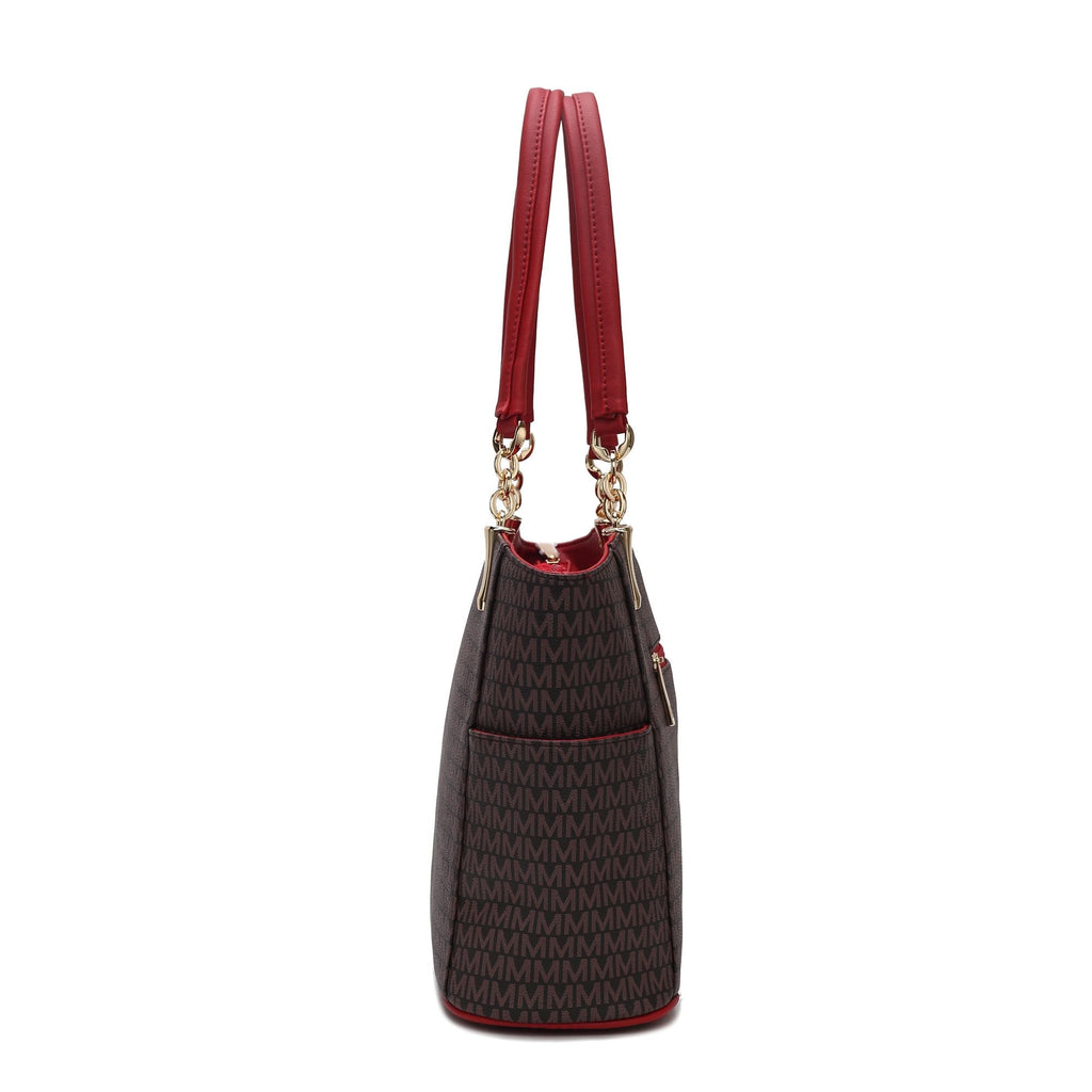 MKF Collection Savannah M Logo Printed Women Tote and Wristlet Wallet by Mia k