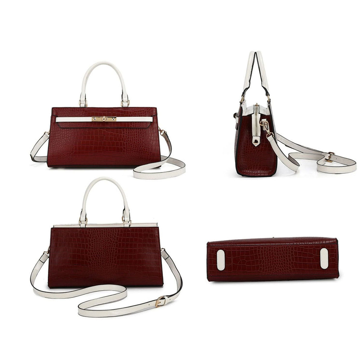 MKF Collection Colby Satchel Bag Stylish Vegan Leather Elegant Purse by Mia K