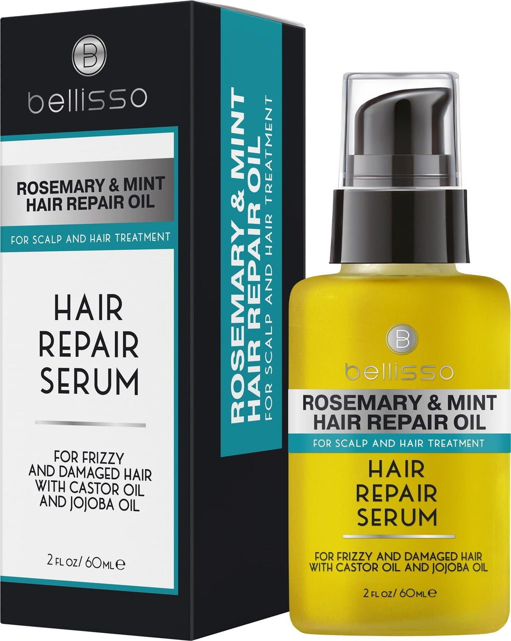 Rosemary Mint Oil Hair Serum Thickening Products for Women and Men Strengthening Treatment for Dry Damaged Frizzy Split Ends Control Frizzy Thinning and Curly Locks Scalp Moisturizer