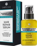 Rosemary Mint Oil Hair Serum Thickening Products for Women and Men Strengthening Treatment for Dry Damaged Frizzy Split Ends Control Frizzy Thinning and Curly Locks Scalp Moisturizer