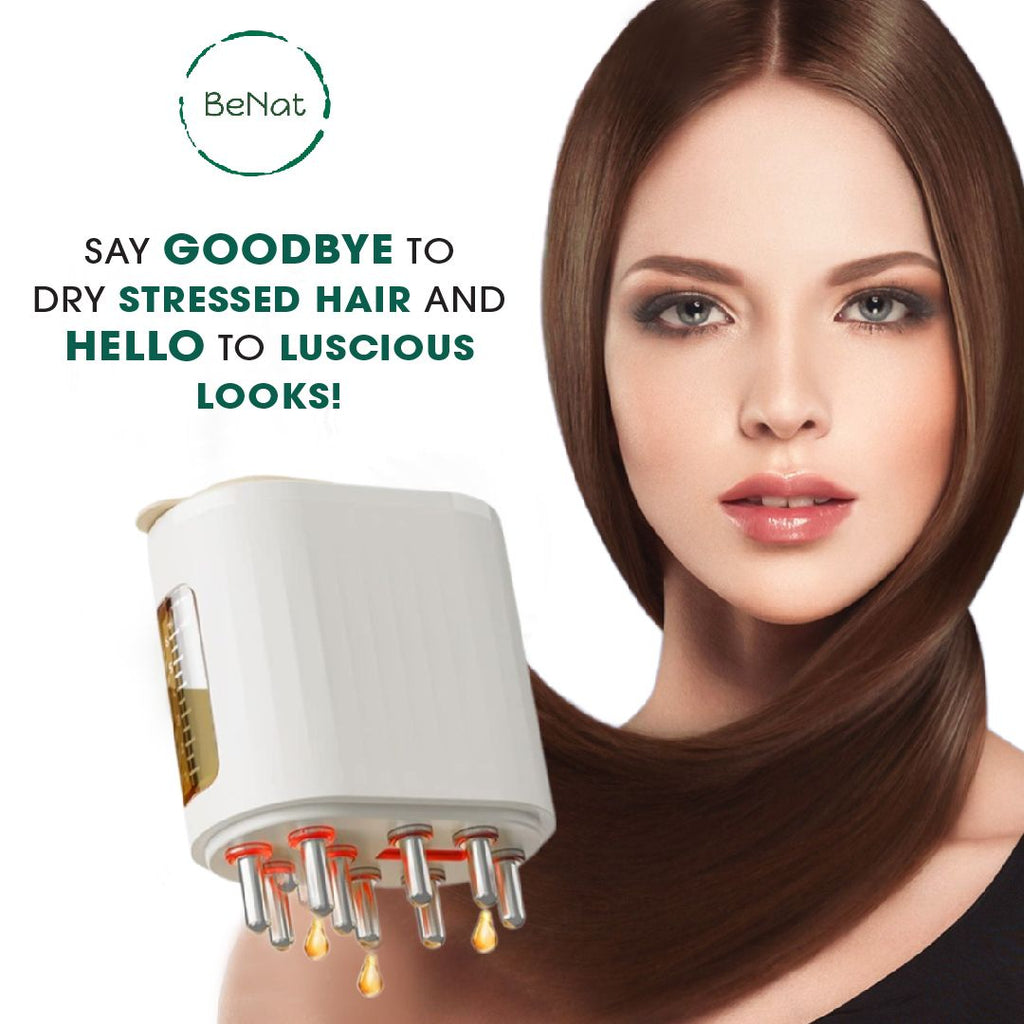 Electric Oil Applicator Scalp Massager 2 in 1 for Hair Growth - Rechargeable Waterproof Vibrating Hair Serum Comb