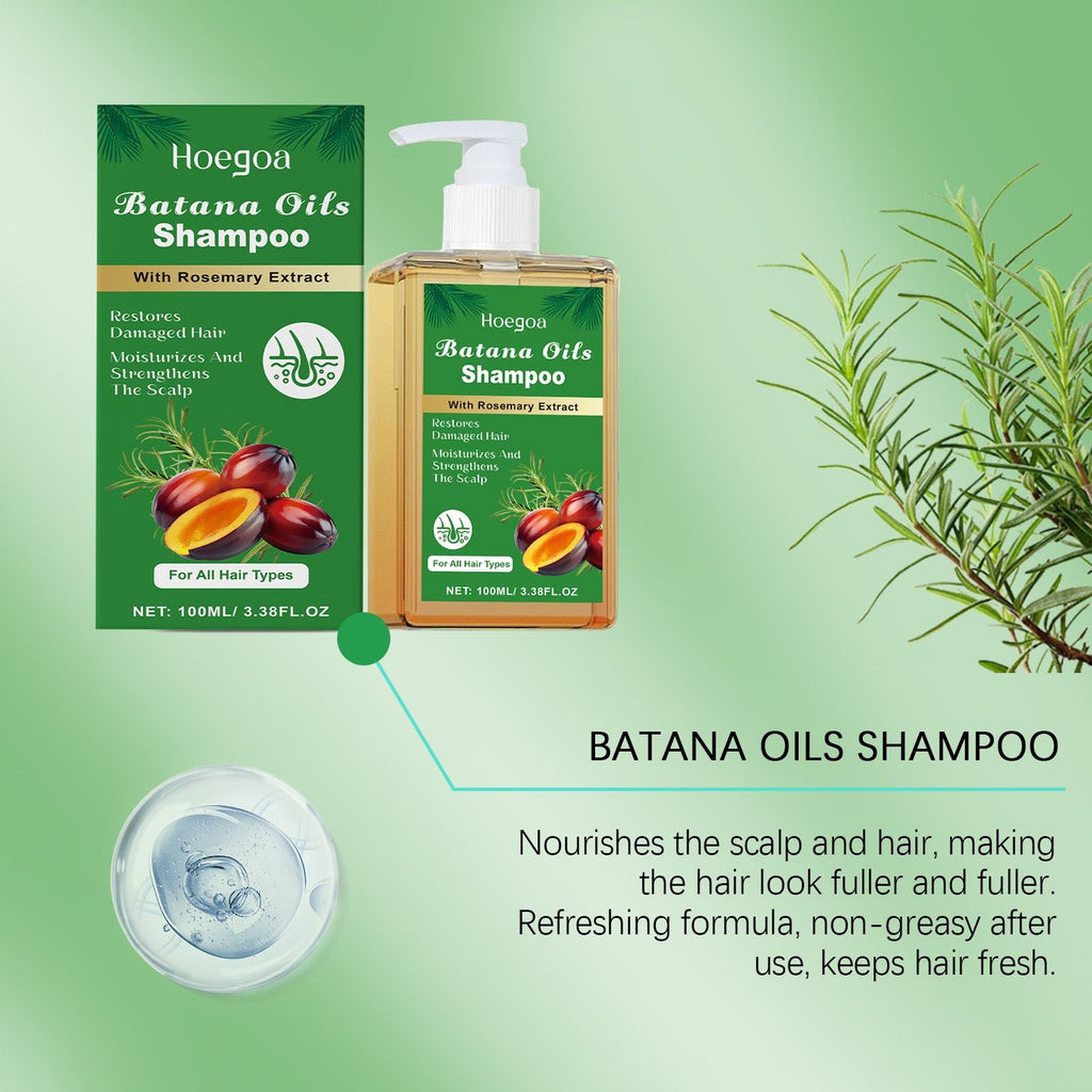 Batana Oil & Rosemary Extract Hair Shampoo, Moisturizing Scalp Care Cleansing Shampoo for Dry Damaged Hair, Strengthening Scalp & Softening Frizzy Hair Wash for All Hair Types Daily Household Hair Car