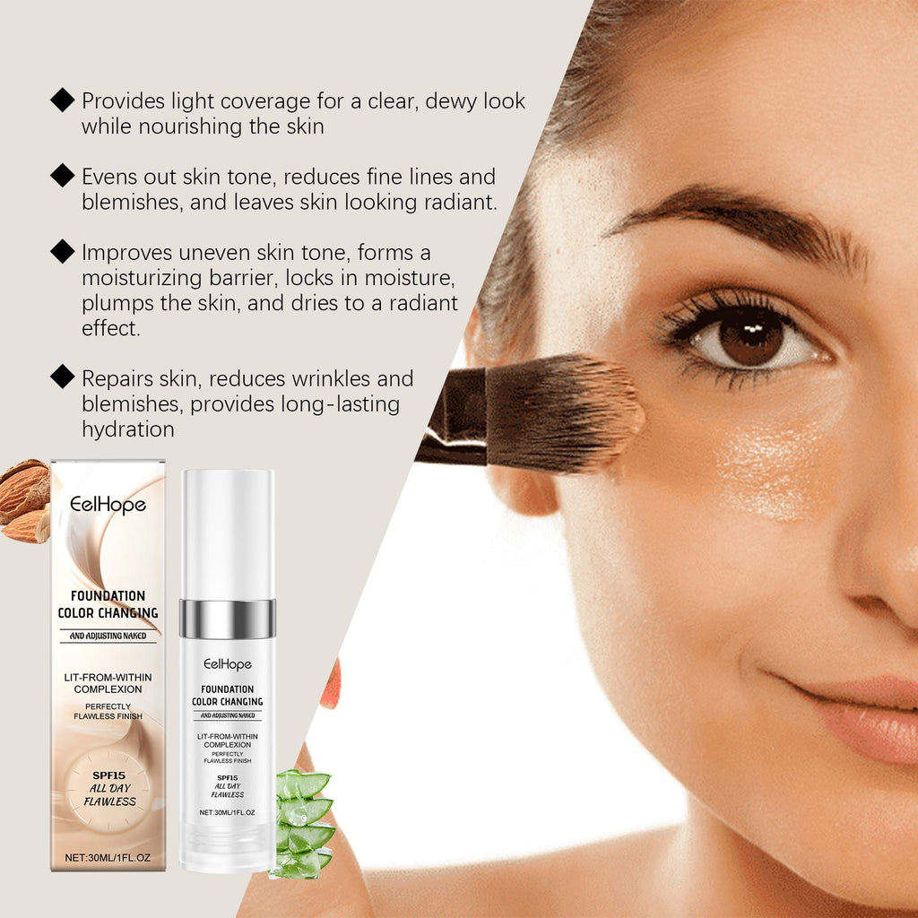 Eelhope Warm Change Concealer Foundation Naturally Moisturizes Face With A Light And Long-Lasting Moisturizing Foundation