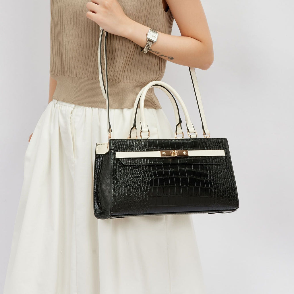 MKF Collection Colby Satchel Bag Stylish Vegan Leather Elegant Purse by Mia K