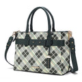 MKF Collection Coleen Vegan Leather Women Plaid Satchel Bag by Mia k