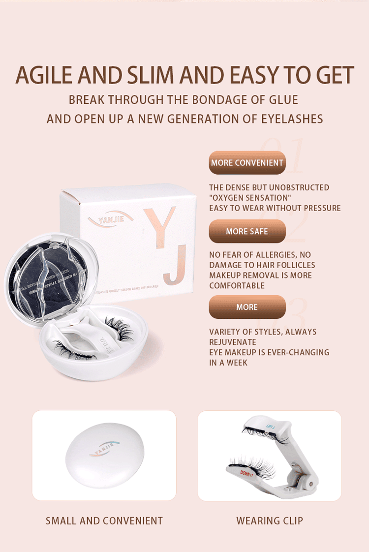 No Glue Soft Magnetic Clip On Eyelashes, Gentle Anime Doll Round Eye Reusable Lashes Cute Bright Baby Eye Makeup