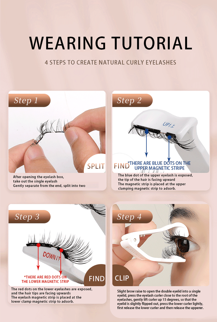 No Glue Soft Magnetic Clip On Eyelashes, Gentle Anime Doll Round Eye Reusable Lashes Cute Bright Baby Eye Makeup