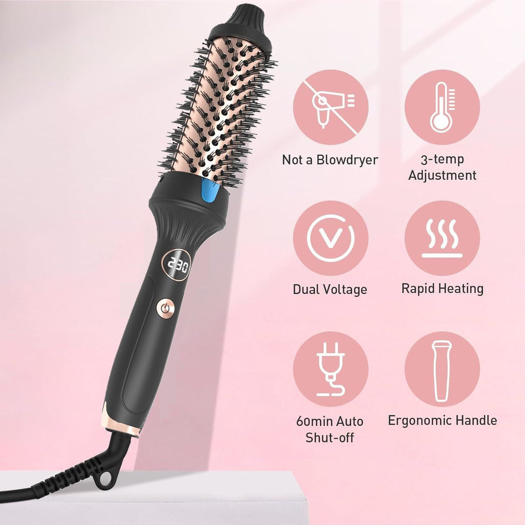 Thermal Brush Ceramic Hair Curler Comb 3 in 1 Thermal Curling Wand Double PTC Curling Brush Travel Hair Curler Combs Anti Scalding Curling Iron Ionic Hair Curler Straightener