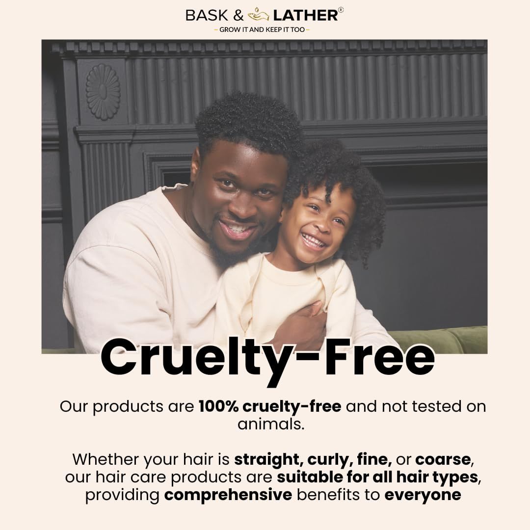 Bask & Lather Scalp Stimulator Hair Growth Oil, Cold Pressed Mint and Rosemary Blend with Grapeseed for Hair Growth, Organic Natural Leave in, All Hair...