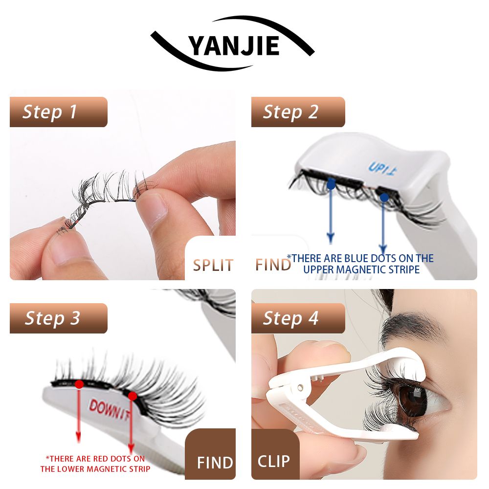 No Glue Soft Magnetic Clip On Eyelashes, Cat Claw Invisible Clear Band Reusable Lashes Natural Eye Enlargement Makeup