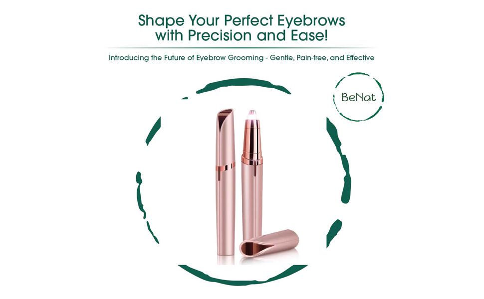 Set of 2. Rechargeable Facial & Eyebrow Hair Remover Set for Women, Painless Electric Trimmer with LED Light