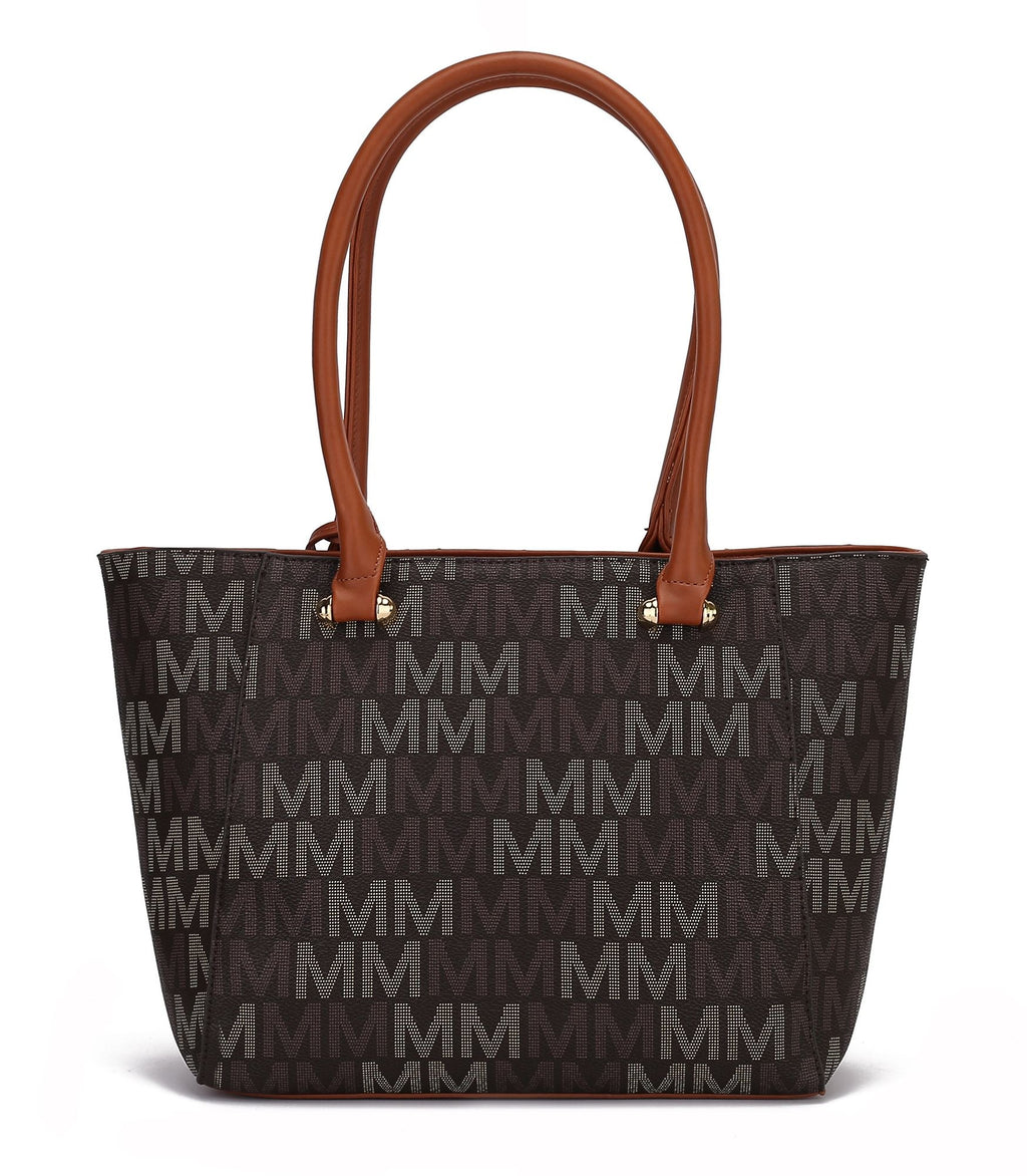 MKF Collection Lady II M Signature Large Tote, Small Tote & Wallet Set, Stylish Womens Handbag M Design by Mia K