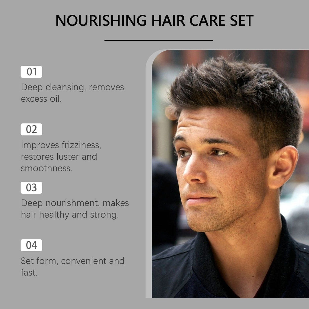 Men Curly Coily Hair Shampoo & Conditioner Set, Frizz Tamer Ultra Nourishing Hair Care Kit with Macadamia Shea Butter Coconut Oil, Deep Moisturizing Strengthen Dry Frizzy Wavy Hair, 237ml*2 Citrus Sce