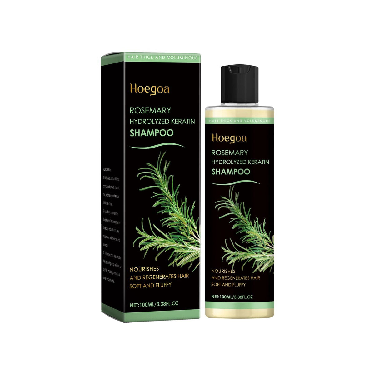 Rosemary Infused Keratin Hair Shampoo, Volumizing Nourishing Shampoo for Thin Fine Hair, Deep Cleansing Scalp Care Shampoo, Repair Dry Damaged Frizzy Hair, Add Shine & Softness 100ML