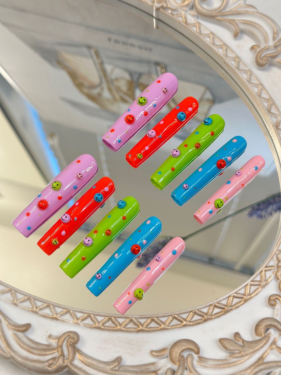 2026 Gothic Charm Finely Crafted Wearable Nails - Valentine's Day Long Square Press-on Fake Nail Set. Handmade Fake Nail Plates