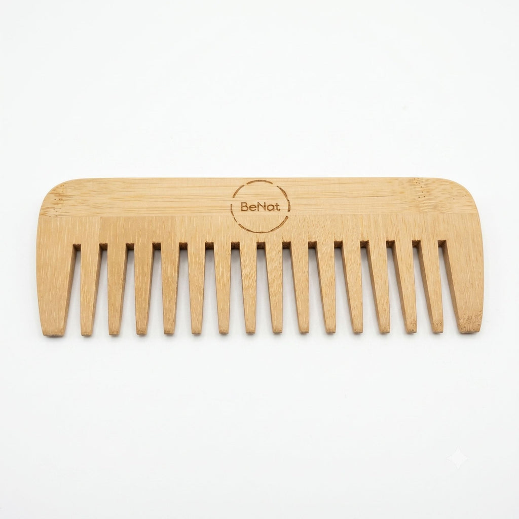 Handcrafted Bamboo Comb - All Natural Wooden Hair & Beard Detangler Styling Accessory for Men and Women, Promotes Healthy Hair Growth & Scalp Health, Eco-Friendly, Biodegradable & Zero-Waste Gift