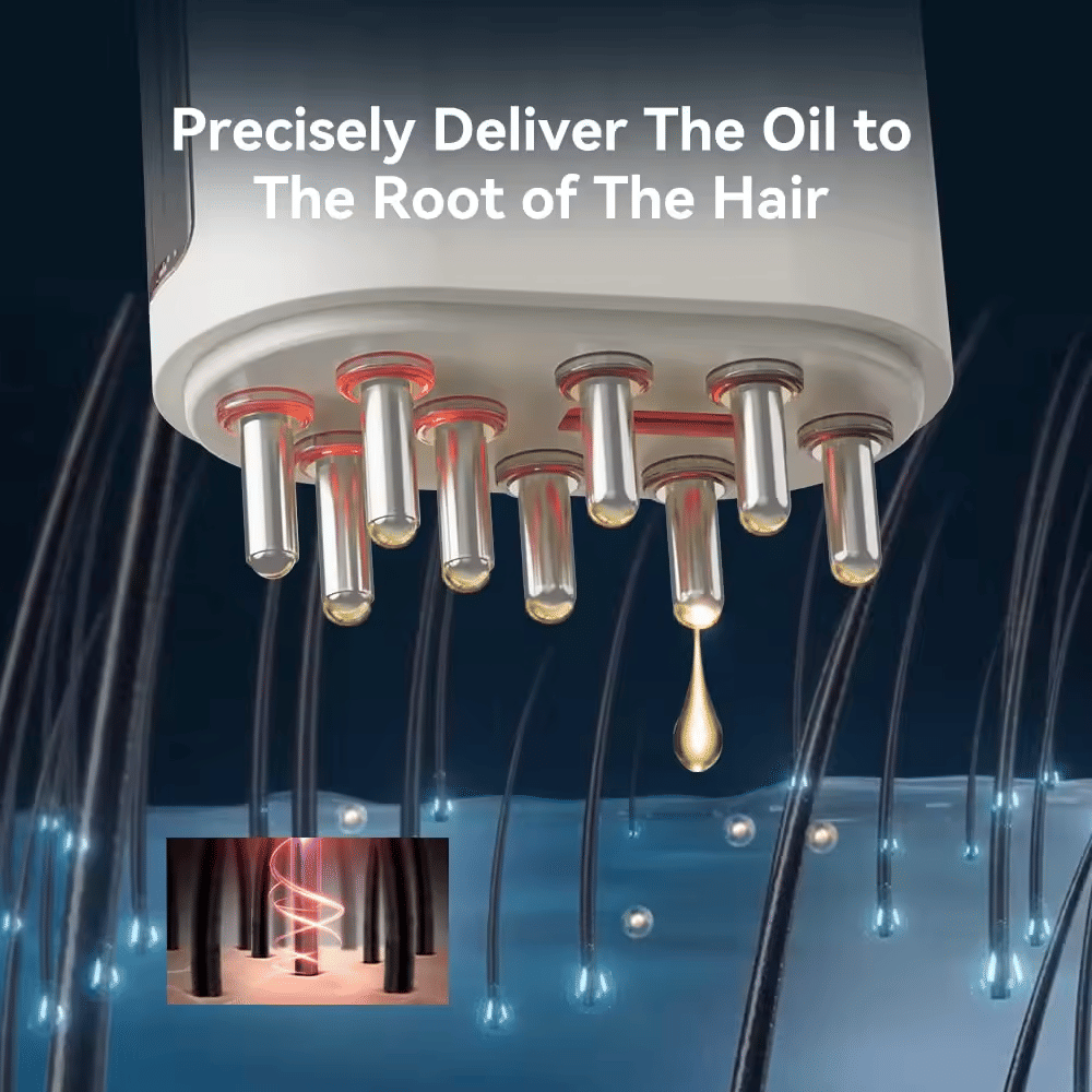 Electric Oil Applicator Scalp Massager 2 in 1 for Hair Growth - Rechargeable Waterproof Vibrating Hair Serum Comb