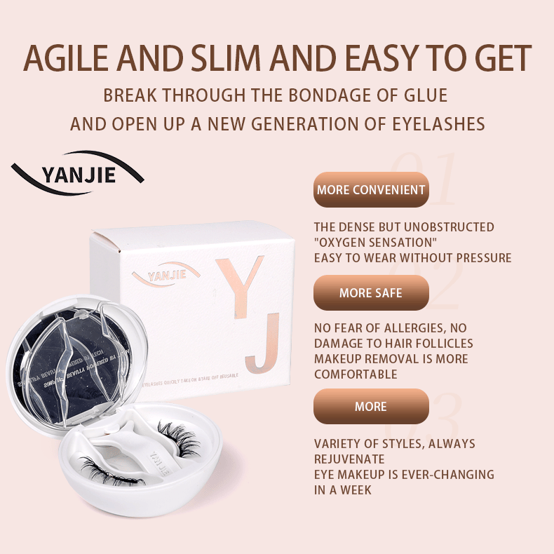 No Glue Soft Magnetic Clip On Eyelashes, Micro Wind Thin Fiber Fresh Natural Reusable Lashes Delicate Breezy Daily Makeup