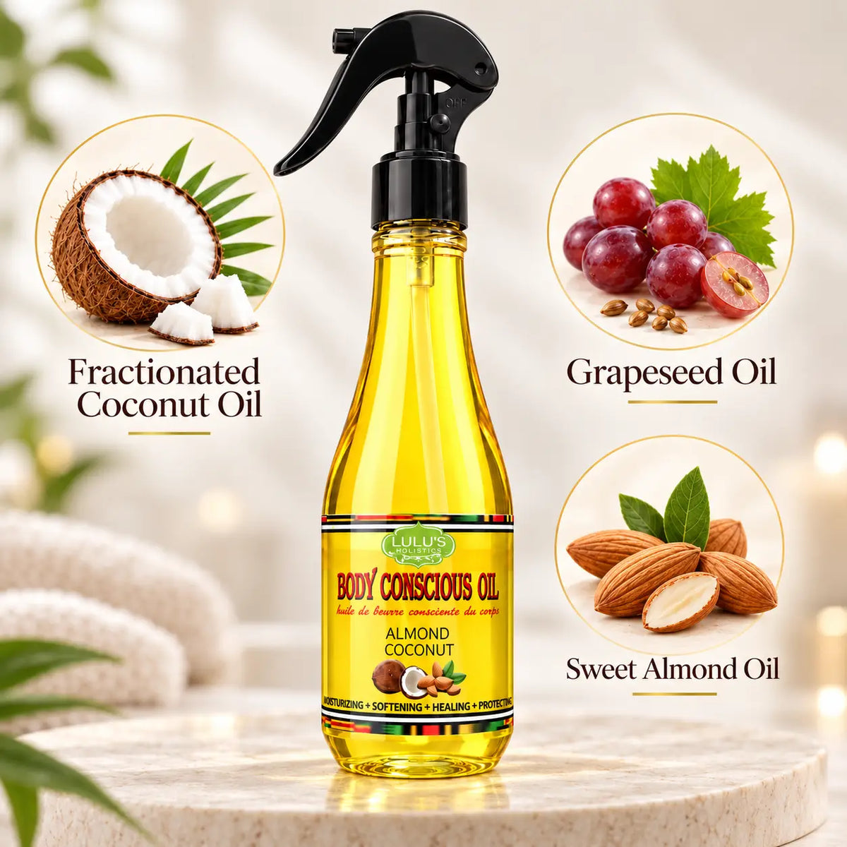 Almond Coconut Body Oil – Lightweight Moisturizing Oil