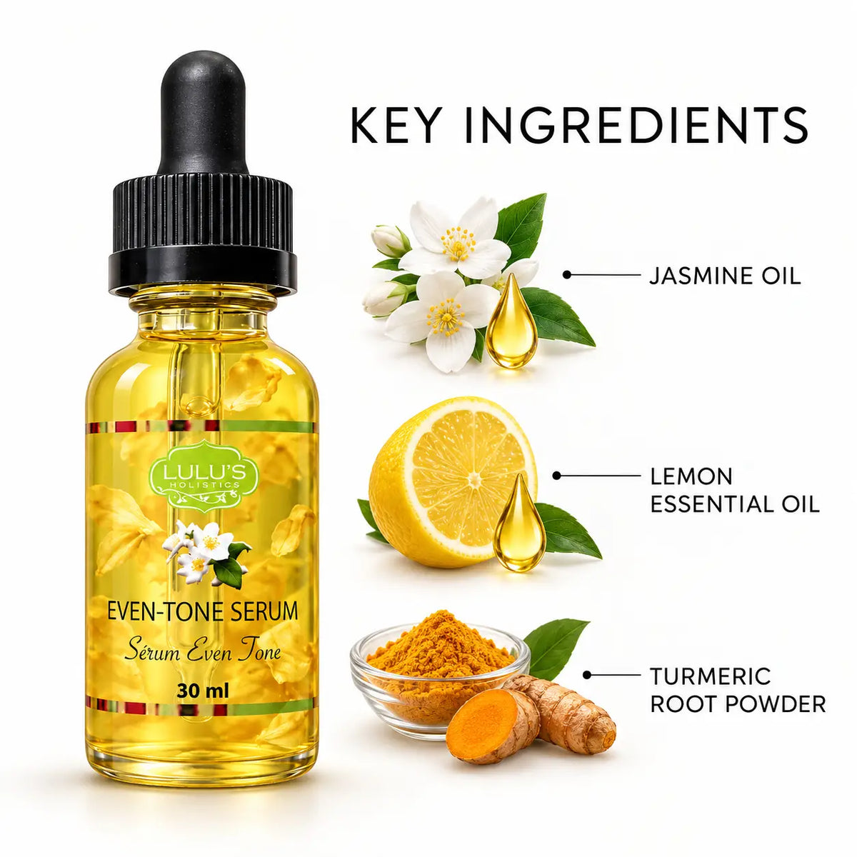 Lulu's Holistics Even-Tone Argan & Jasmin Nighttime Face Serum (30ml)
