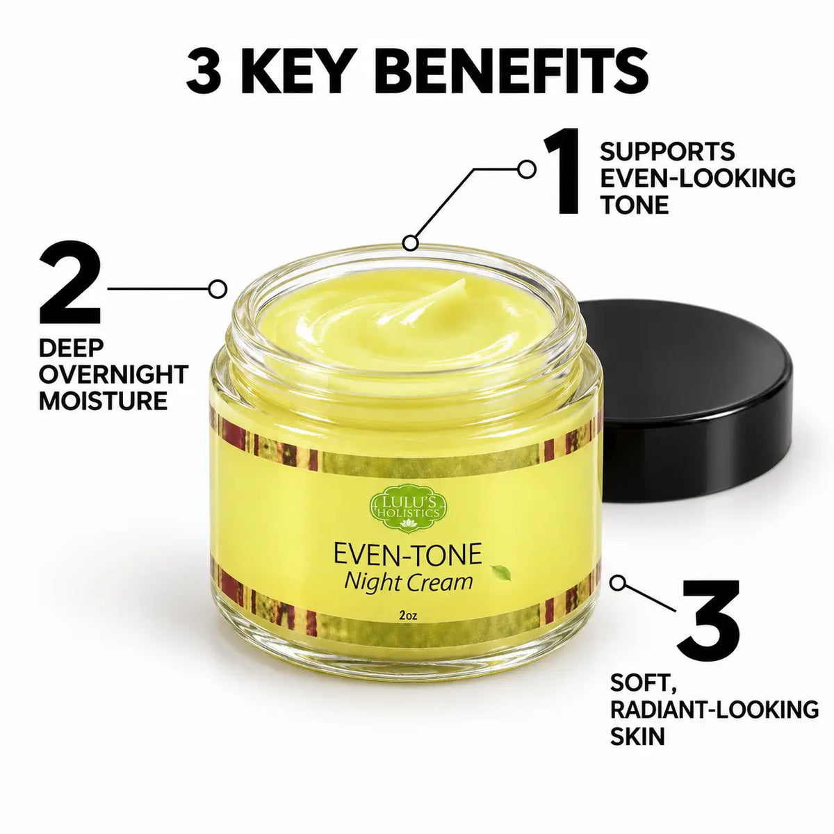 Lulu's Holistics Even-Tone Night Cream Advanced Barrier Recovery Vault (2oz)