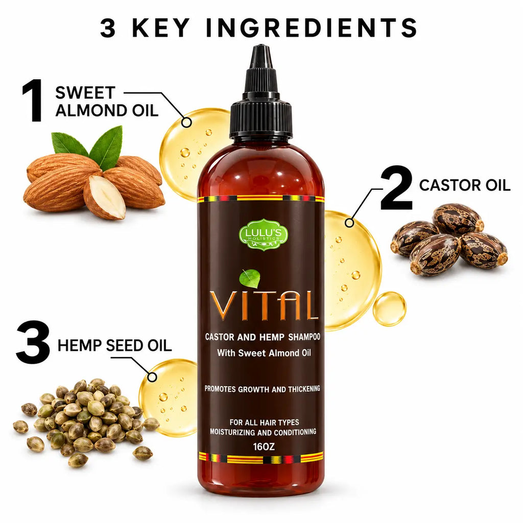 Lulu's Holistics Vital Castor & Hemp Strengthening Shampoo (16oz)